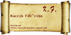 Kuczik Füzike névjegykártya